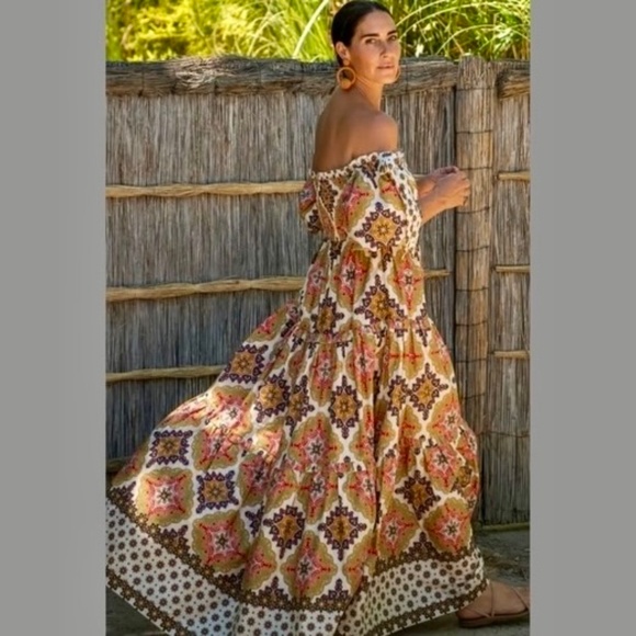 Cara Cara Tie-Detailed Cotton-Voile Dress with Shirred Bodice & Ruffled … - Picture 3 of 11